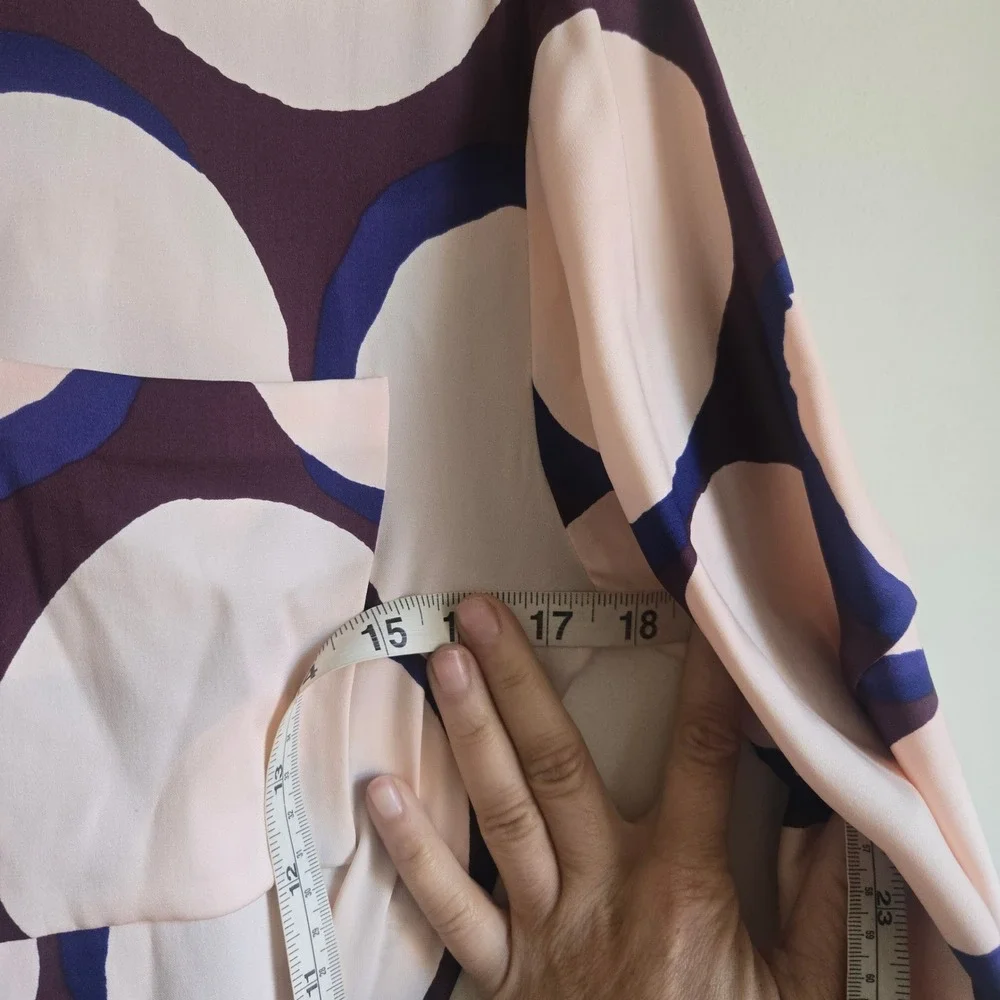 Diane von Furstenberg 4 Wrap Shirt‎ Dress Womens Plum Navy Blush Geometric